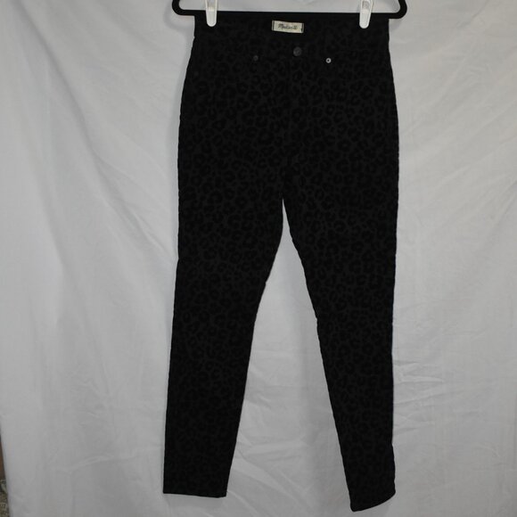 Madewell Size 26 Black Jeans Cheetah Print - Picture 4 of 8